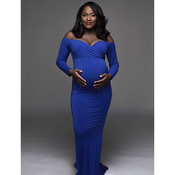 maternity dresses pregnancy dress pography pregnant woman po shooting robes pos women, White