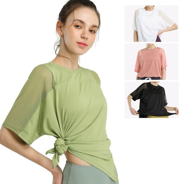 yoga outfit sport shirts woman blouse breathable mesh splice solid loose tie a knot gym running workout short sleeve t-shirt
yoga outfit sport shirts woman blouse breathable mesh splice solid loose tie a knot gym running workout short sleeve t-shirt