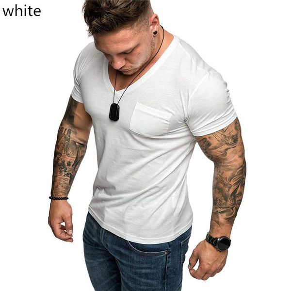 brand men t shirt v neck short sleeve tees men's fashion fitness solid color t-shirt for size 5xl t-shirts, White;black
brand men t shirt v neck short sleeve tees men's fashion fitness solid color t-shirt for size 5xl t-shirts, White;black