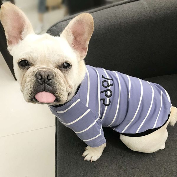 the dog clothes summer pet round collar striped sweater kitten teddy chenery terry cotton dog clothing
the dog clothes summer pet round collar striped sweater kitten teddy chenery terry cotton dog clothing