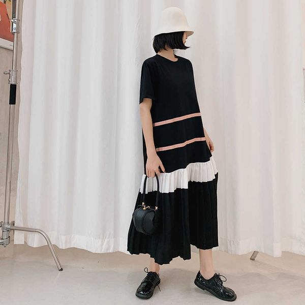 vanovich korean style women dress summer 's round collar casual cotton pleated short sleeve clothing 210615, Black;gray
vanovich korean style women dress summer 's round collar casual cotton pleated short sleeve clothing 210615, Black;gray