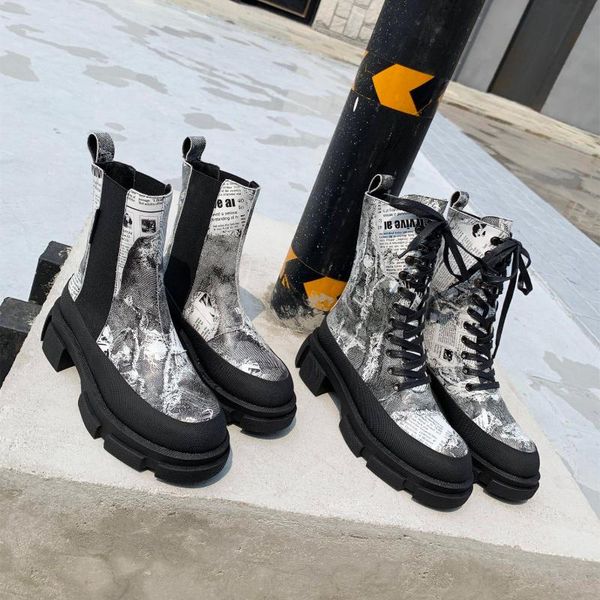 boots 2021 style graffiti thick bottom platform lace up street vintage designer woman shoes, Black
boots 2021 style graffiti thick bottom platform lace up street vintage designer woman shoes, Black