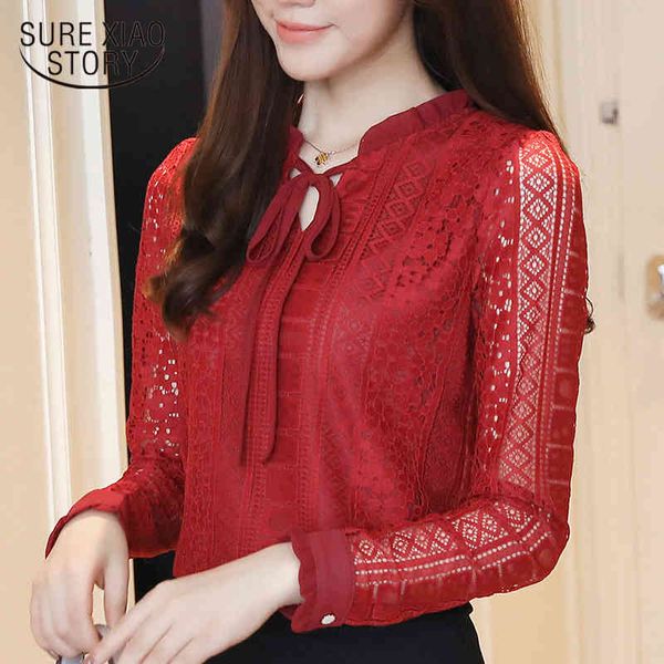 femal fashion korean long sleeve lace shirt solid hollow bow stand collar womens and blouses women shirts 6511 50 210417, White
femal fashion korean long sleeve lace shirt solid hollow bow stand collar womens and blouses women shirts 6511 50 210417, White