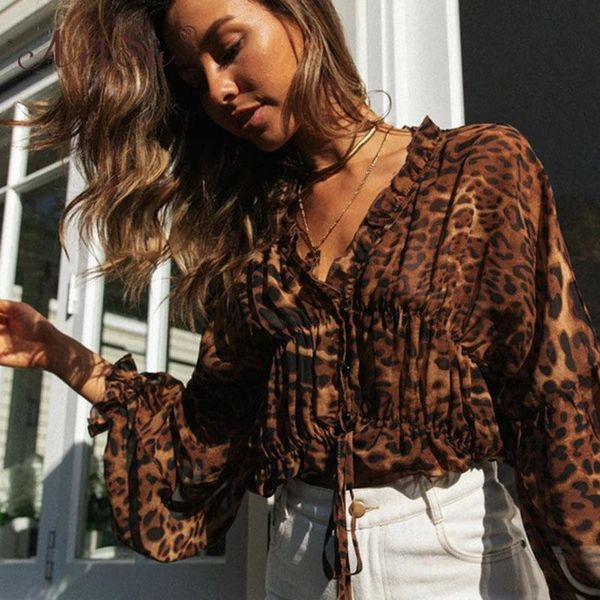 autumn 2021 leopard print v neck lantern sleeve women shirt streetwear slim lace up female blouse crop ruffles women's blouses & sh, White
autumn 2021 leopard print v neck lantern sleeve women shirt streetwear slim lace up female blouse crop ruffles women's blouses & sh, White