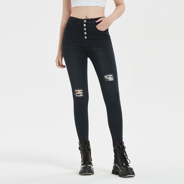 women's jeans 2021 arrival summer style female fashion sinlge breasted ripped hole solid high waist night club denim stright pants, Blue
women's jeans 2021 arrival summer style female fashion sinlge breasted ripped hole solid high waist night club denim stright pants, Blue