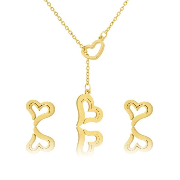 earrings & necklace gold color titanium steel heart-shaped fruit cherry pendant clavicle chain earring set jewelry, Silver
earrings & necklace gold color titanium steel heart-shaped fruit cherry pendant clavicle chain earring set jewelry, Silver