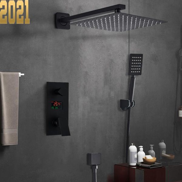 matte black bathroom shower faucet set digital display rain bath system waterfall bathtub mixer tap sets
matte black bathroom shower faucet set digital display rain bath system waterfall bathtub mixer tap sets