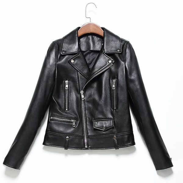 women's leather & faux spring genuine jacket women 2021 fashion real sheepskin coat rivet motorcyc female sheep, Black
women's leather & faux spring genuine jacket women 2021 fashion real sheepskin coat rivet motorcyc female sheep, Black