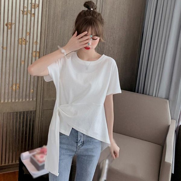 women's t-shirt korean style casual irregular design short sleeve round neck tees l xl xxl, White
women's t-shirt korean style casual irregular design short sleeve round neck tees l xl xxl, White