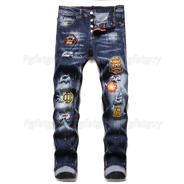 men's jeans ripped patch embroidered pencil slim men trousers casual denim pants stretchy tight beggar, Blue
men's jeans ripped patch embroidered pencil slim men trousers casual denim pants stretchy tight beggar, Blue