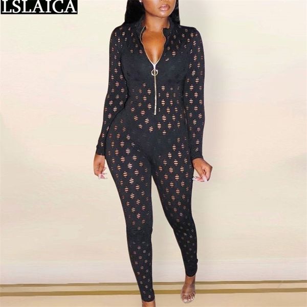 long sleeve jumpsuit women autumn hole stand collar zipper pencil pants black bodysuit club bodycon rompers ropa mujer 210515, Black;white
long sleeve jumpsuit women autumn hole stand collar zipper pencil pants black bodysuit club bodycon rompers ropa mujer 210515, Black;white