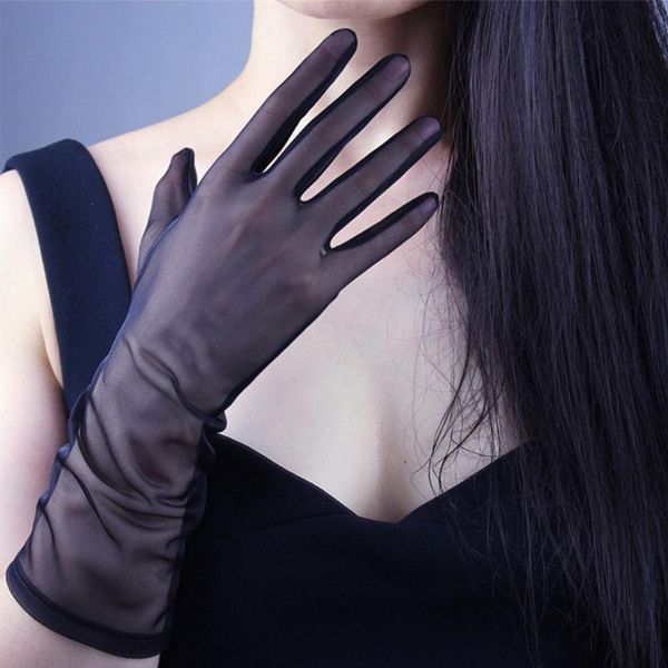 five fingers gloves lace elastic driving sunscreen transparent ultra thin finger black white opera women, Blue;gray
five fingers gloves lace elastic driving sunscreen transparent ultra thin finger black white opera women, Blue;gray
