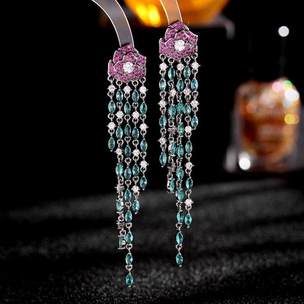 stud color flower earrings long tassel temperament dinner camellia female, Golden;silver
stud color flower earrings long tassel temperament dinner camellia female, Golden;silver