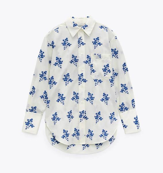 women's blouses & shirts 2021 the female pocket embroidered shirt coat, White
women's blouses & shirts 2021 the female pocket embroidered shirt coat, White