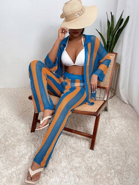 hollow out knitted kimono s6iy#, White;black