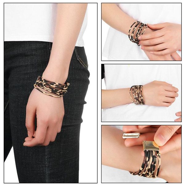 charm bracelets leopard leather for women 2021 fashion & bangles elegant multilayer wide wrap bracelet jewelry wristband, Golden;silver
charm bracelets leopard leather for women 2021 fashion & bangles elegant multilayer wide wrap bracelet jewelry wristband, Golden;silver