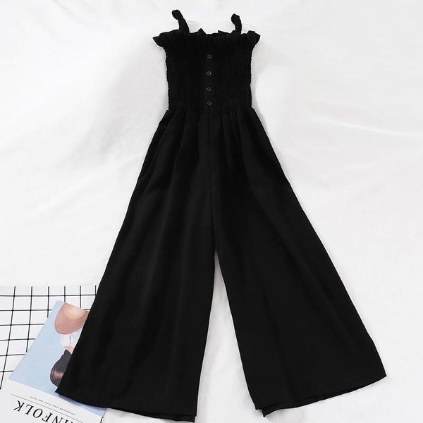 women's jumpsuits & rompers 2021 summer temperament wild sling high waist strapless chiffon wide leg pants fashion seaside holiday jump, Black;white
women's jumpsuits & rompers 2021 summer temperament wild sling high waist strapless chiffon wide leg pants fashion seaside holiday jump, Black;white