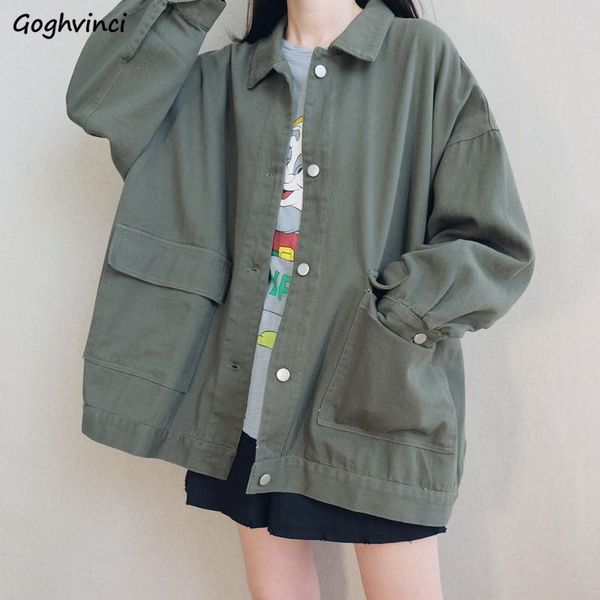 women's jackets women basic solid loose casual windbreaker lightweight bomber single breasted female coats outwear cargo vintage simple, Black;brown
women's jackets women basic solid loose casual windbreaker lightweight bomber single breasted female coats outwear cargo vintage simple, Black;brown