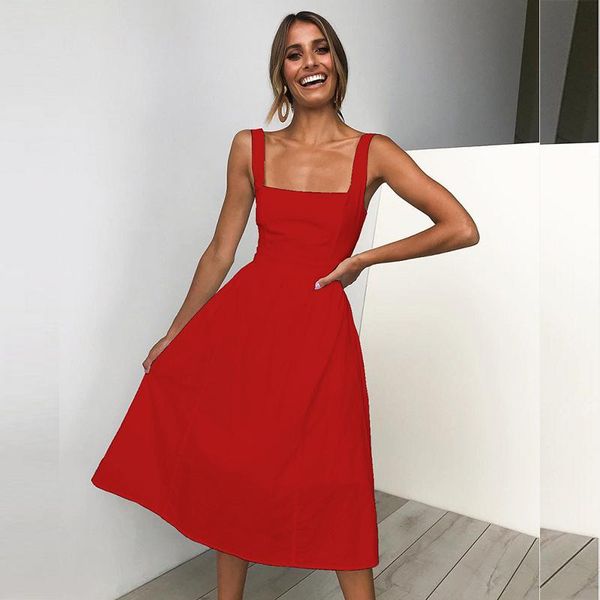casual dresses summer simple and fashionable women's pure color square neck halter strap stitching high waist big hem temperament dress, Black;gray
casual dresses summer simple and fashionable women's pure color square neck halter strap stitching high waist big hem temperament dress, Black;gray
