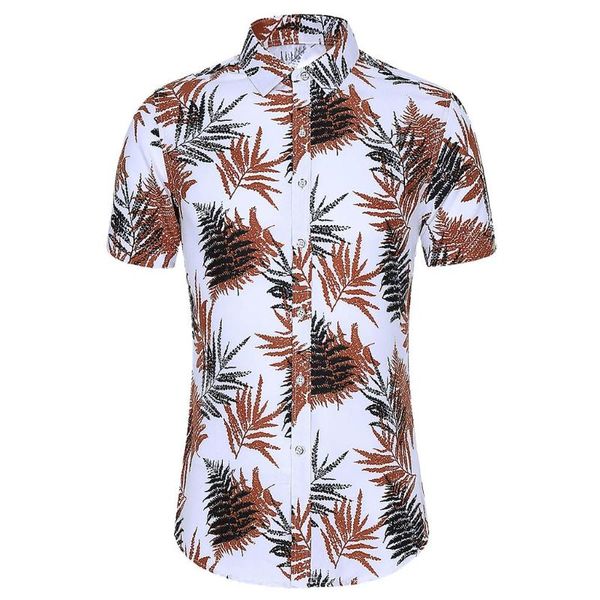 men's shirts hawaiian men casual printed button wild beach blouses summer short-sleeve slim clothing, White;black
men's shirts hawaiian men casual printed button wild beach blouses summer short-sleeve slim clothing, White;black