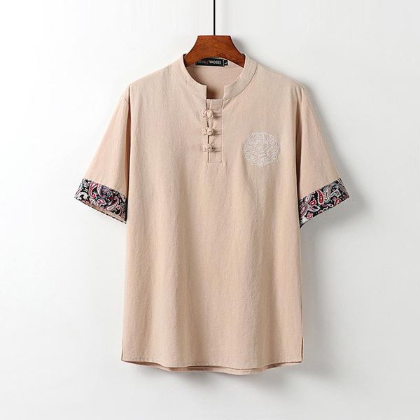 large size m-9xl linen short sleeve v-neck t-shirt summer men's chinese style embroidery solid color thin cotton loose casual t-shirts, White;black
large size m-9xl linen short sleeve v-neck t-shirt summer men's chinese style embroidery solid color thin cotton loose casual t-shirts, White;black