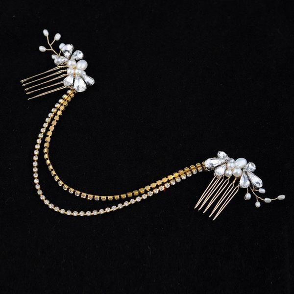 other slbridal golden rhinestone crystal pearls wedding hair comb head chain bridal headdress accessory bridesmaids women jewelry, Golden;white
other slbridal golden rhinestone crystal pearls wedding hair comb head chain bridal headdress accessory bridesmaids women jewelry, Golden;white