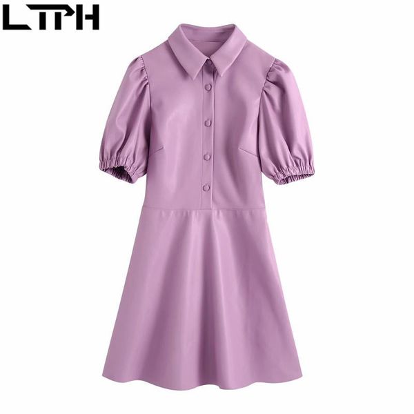vintage puff sleeve synthetic leather women dress lapel single-breasted high waist solid pu short dresses autumn 210427, Black;gray
vintage puff sleeve synthetic leather women dress lapel single-breasted high waist solid pu short dresses autumn 210427, Black;gray
