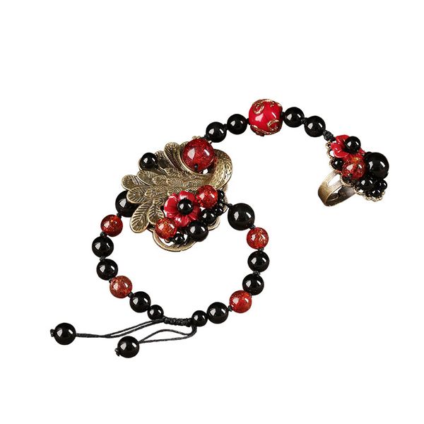 xianlan010 original antique bracelet even ring one hand chain female hand chain ring coloured glaze agate yunnan folk ornaments, Silver
xianlan010 original antique bracelet even ring one hand chain female hand chain ring coloured glaze agate yunnan folk ornaments, Silver