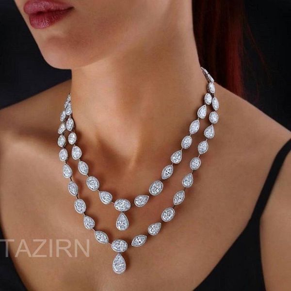 earrings & necklace fashion 3a zircon 2 pcs wedding bridal jewelry sets cubic zirconia pageant and drop for party prom gift, Silver
earrings & necklace fashion 3a zircon 2 pcs wedding bridal jewelry sets cubic zirconia pageant and drop for party prom gift, Silver