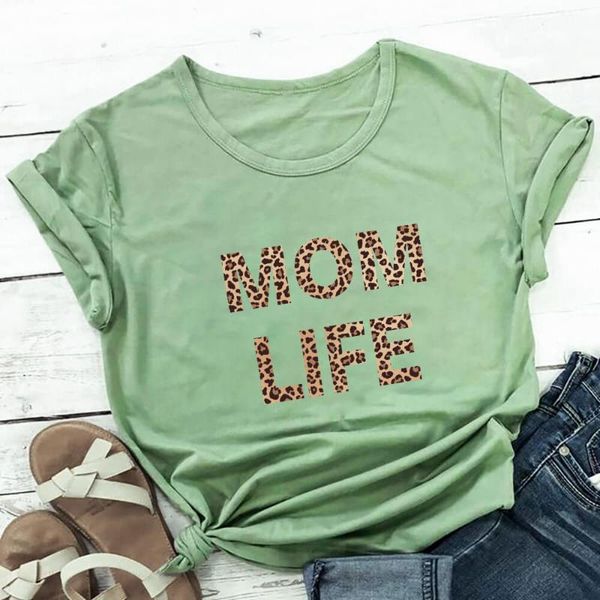 women's t-shirt mom life letters leopard printed 100%cotton women funny motherhood tee mother's day gift sports momlife, White
women's t-shirt mom life letters leopard printed 100%cotton women funny motherhood tee mother's day gift sports momlife, White