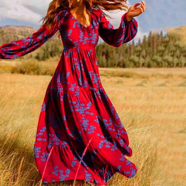 ethnic clothing elegant women dress bohemian style chiffon long sleeve deep v neck party autumn vintage winter dresses, Red
ethnic clothing elegant women dress bohemian style chiffon long sleeve deep v neck party autumn vintage winter dresses, Red