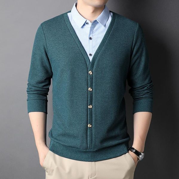 men's casual shirts autumn fake two-piece long-sleeved t-shirt bottoming shirt solid color collar outer trend clothing, White;black
men's casual shirts autumn fake two-piece long-sleeved t-shirt bottoming shirt solid color collar outer trend clothing, White;black
