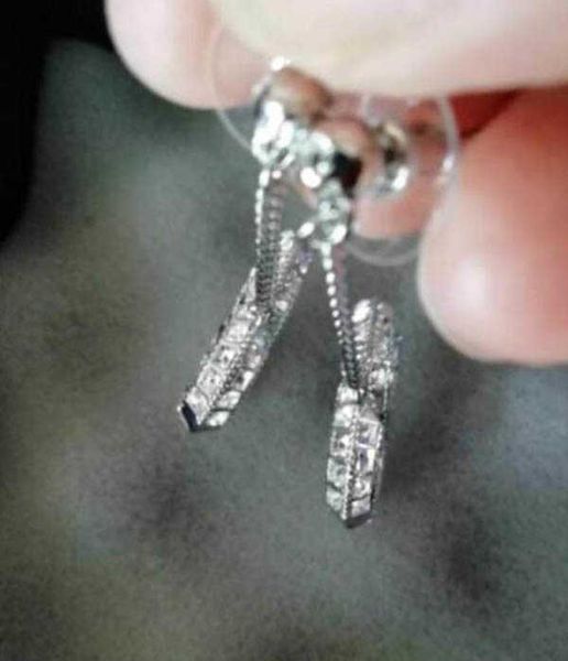 fashion diamond earrings aretes for lady women party wedding lovers gift engagement jewelry for bride with box, Silver
fashion diamond earrings aretes for lady women party wedding lovers gift engagement jewelry for bride with box, Silver