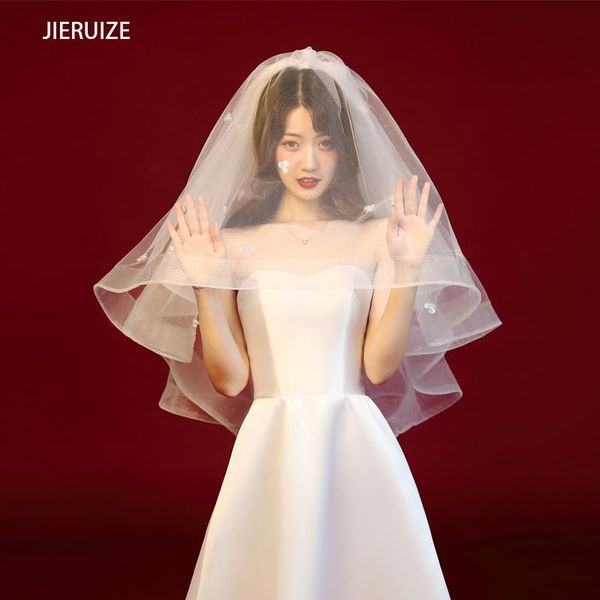 bridal veils jieruize cute flowers wedding accessories two-layers with comb in stock, Black
bridal veils jieruize cute flowers wedding accessories two-layers with comb in stock, Black