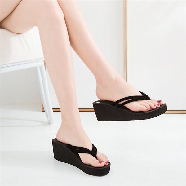 slippers women platform slipper high heel wedge flip-flops summer fashion solid non-slip beach slides shoes plus size #40, Black
slippers women platform slipper high heel wedge flip-flops summer fashion solid non-slip beach slides shoes plus size #40, Black