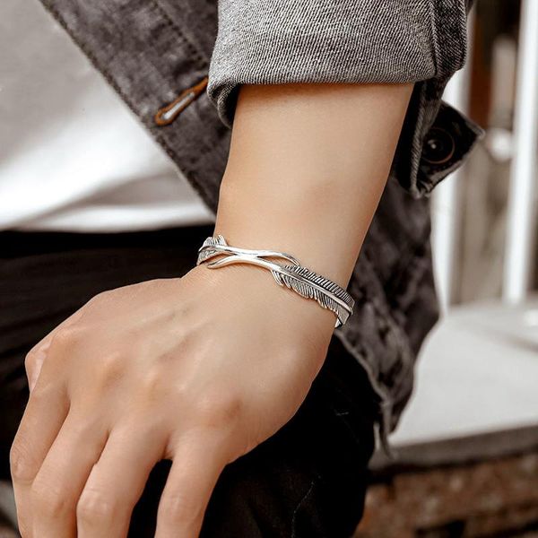 bangle men bracelet fashion feather cuff retro men's copper adjustable jewelry vintage gift stainless steel, Black
bangle men bracelet fashion feather cuff retro men's copper adjustable jewelry vintage gift stainless steel, Black