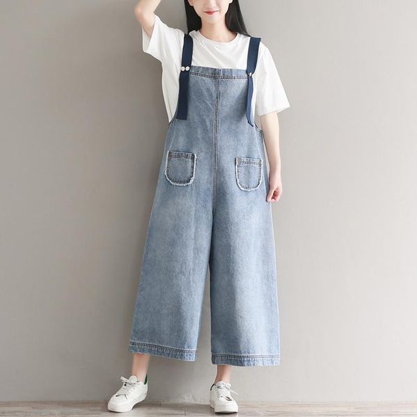 women's jeans plus size lady denim jumpsuit vintage wash 100% cotton large hem loose blue cute women overalls big pockets
women's jeans plus size lady denim jumpsuit vintage wash 100% cotton large hem loose blue cute women overalls big pockets