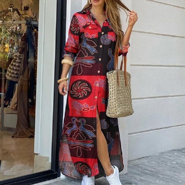 casual dresses loose shirt maxi dress women long sleeve denim plus size autumn pocket button print oversized vestido, Black;gray
casual dresses loose shirt maxi dress women long sleeve denim plus size autumn pocket button print oversized vestido, Black;gray