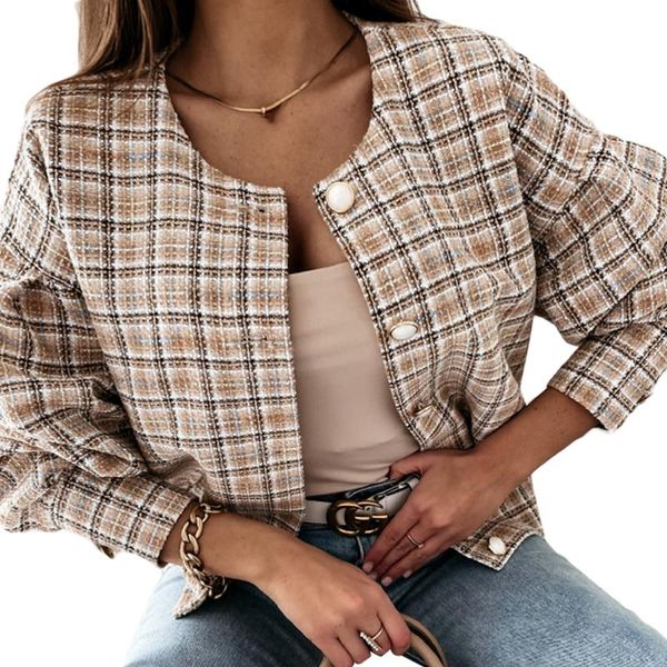 women's jackets women plaid print button-up coat, loose fit long sleeve o-neck jacket for spring, autumn, Black;brown
women's jackets women plaid print button-up coat, loose fit long sleeve o-neck jacket for spring, autumn, Black;brown