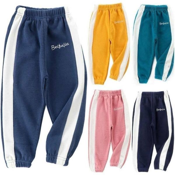 trousers baby boys cotton pants solid casual children clothing, Blue