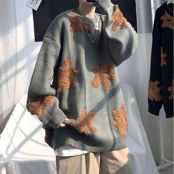 round neck men's sweater pullover loose winter leisure all-match harajuku bear oversized sweaters korean fashion clothing 2iej, White;black
round neck men's sweater pullover loose winter leisure all-match harajuku bear oversized sweaters korean fashion clothing 2iej, White;black