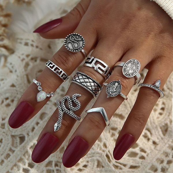 designer rings snake set for women anillos jewelry bague femme fing sets girls punk accessories fashion schmuck jewellery, Golden;silver