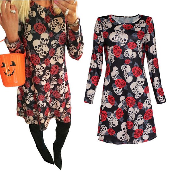 2021 autumn winter new Halloween Skull and Crossbones European and cartoon printed long sleeve dress, Black;gray
2021 autumn winter new Halloween Skull and Crossbones European and cartoon printed long sleeve dress, Black;gray