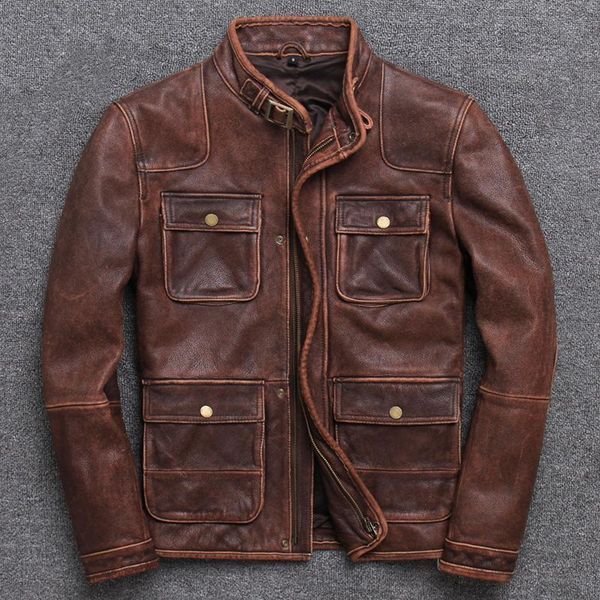 men's leather & faux zvaqs 2021 mens jacket retro cowhide stand collar motorcycle slim short autumn coat hunting, Black
men's leather & faux zvaqs 2021 mens jacket retro cowhide stand collar motorcycle slim short autumn coat hunting, Black