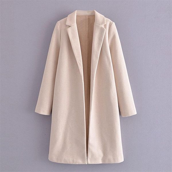 women's wool & blends women 2022 fashion solid color mid-length coat retro long sleeve no button lapel collar outerwear streetwear, Black
women's wool & blends women 2022 fashion solid color mid-length coat retro long sleeve no button lapel collar outerwear streetwear, Black