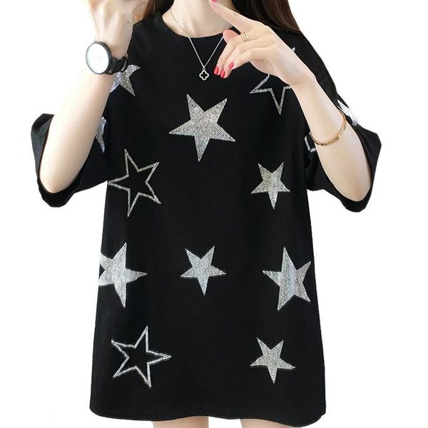 women's t-shirt 2021 loose fashion summer women t shirt rhinestone harajuku geometric pentagram lady tees black short sleeve female, White
women's t-shirt 2021 loose fashion summer women t shirt rhinestone harajuku geometric pentagram lady tees black short sleeve female, White