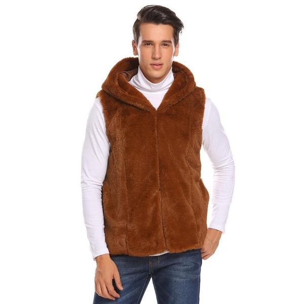men's vests men casual hooded sleeveless solid loose faux fur waistcoat with pocket, Black;white
men's vests men casual hooded sleeveless solid loose faux fur waistcoat with pocket, Black;white