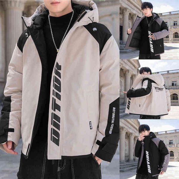 men's leisure down winter new warm thickened hooded korean chao brand loose cotton padded et, Black
men's leisure down winter new warm thickened hooded korean chao brand loose cotton padded et, Black