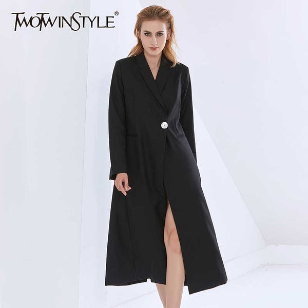twotyle minimalist black blazer for women notched long sleeve casual plus size blazers female autumn fashion clothing 210930, White;black
twotyle minimalist black blazer for women notched long sleeve casual plus size blazers female autumn fashion clothing 210930, White;black