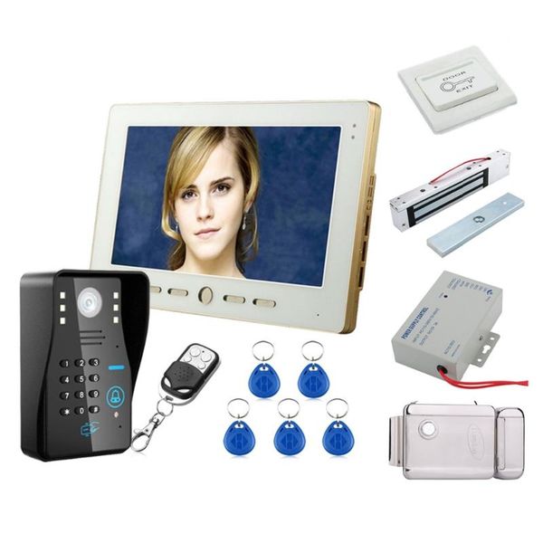 home security 10" tft rfid password video door phone doorbell intercom system with ir camera+electronic locks set phones
home security 10" tft rfid password video door phone doorbell intercom system with ir camera+electronic locks set phones